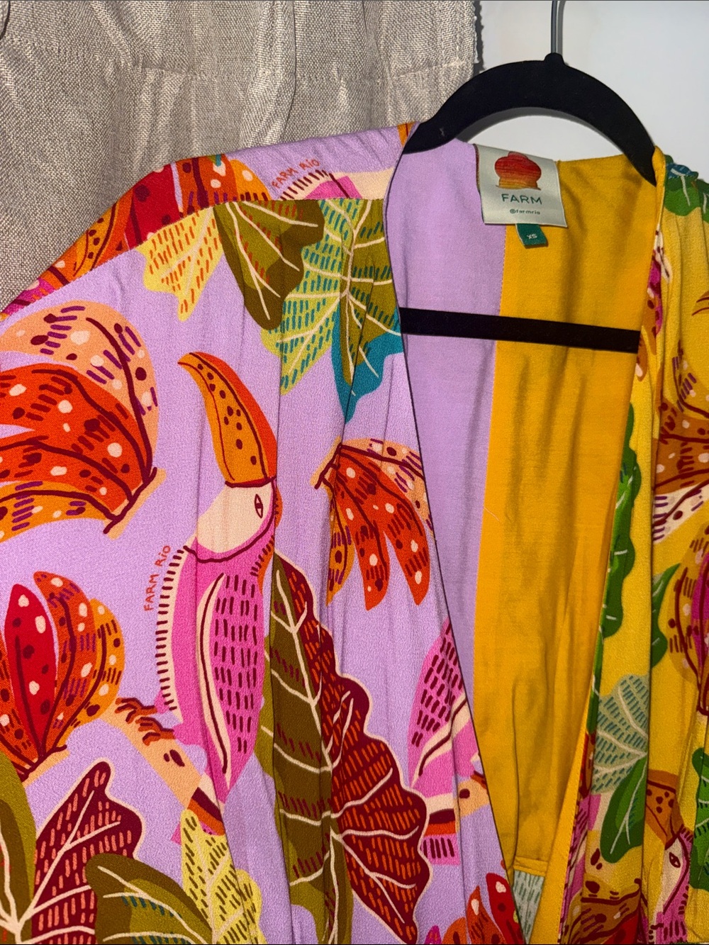 FARM Rio Vibrant dress wrap  - Pink, Yellow & Green